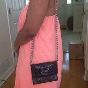 Club Monaco Gray Snake Skin Style Purse